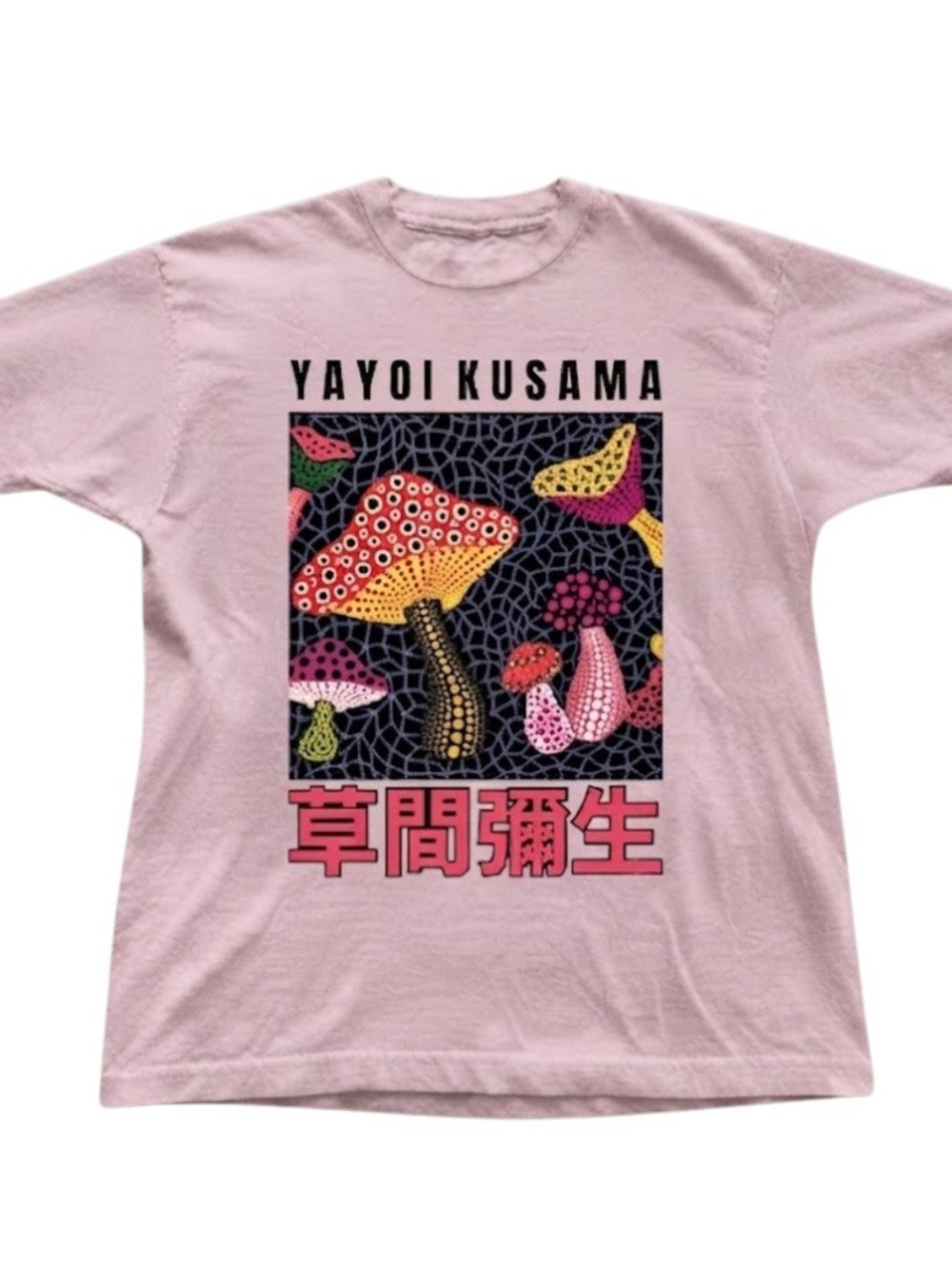 Polka Dot Mushroom Art Graphic Tee Pink Soft Cotton Gildan T-Shirt